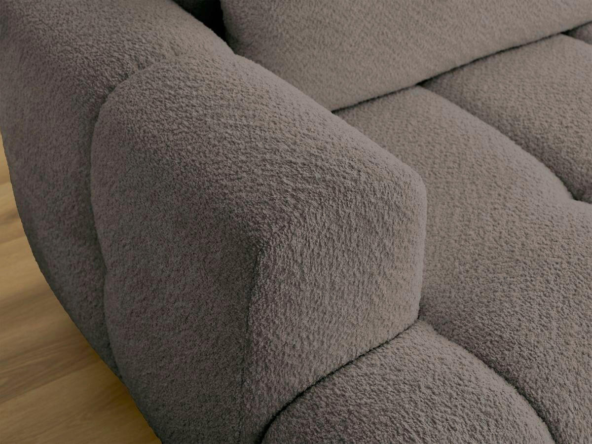 ECKSCHLAFSOFA FUJI Bouclé Taupe  inkl.  - Taupe/Schwarz, MODERN, Kunststoff/Textil (292/160cm)