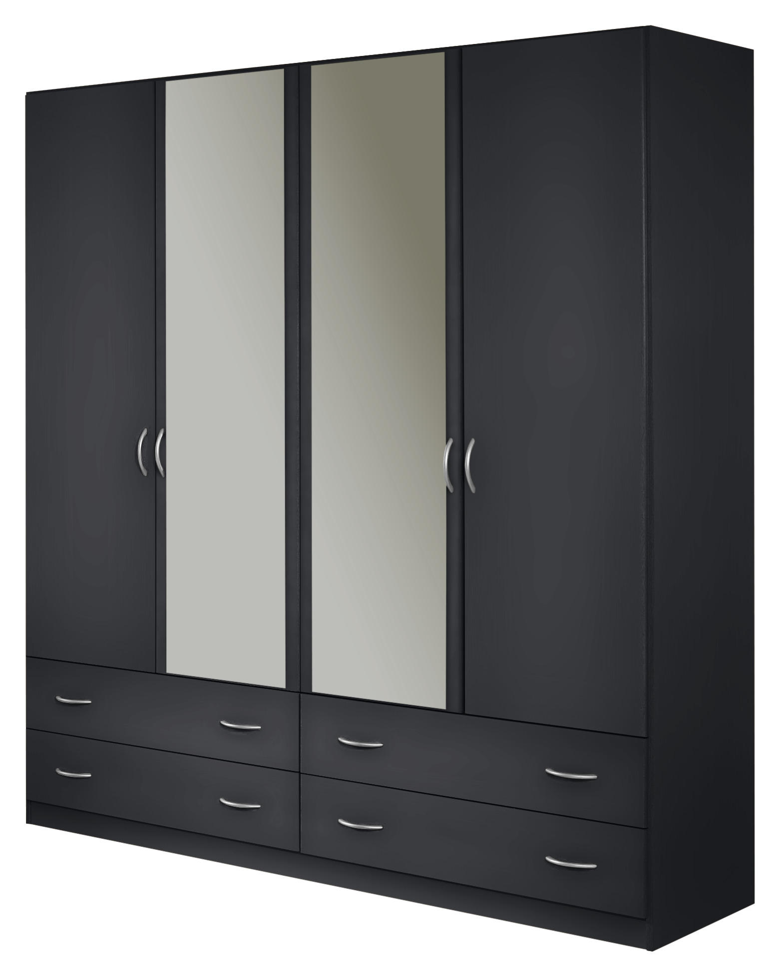 DREHTÜRENSCHRANK 181/197/54 cm 4-türig  - Silberfarben/Grau, KONVENTIONELL, Glas/Holzwerkstoff (181/197/54cm) - Boxxx