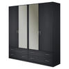 DREHTÜRENSCHRANK 181/197/54 cm 4-türig  - Silberfarben/Grau, KONVENTIONELL, Glas/Holzwerkstoff (181/197/54cm) - Boxxx