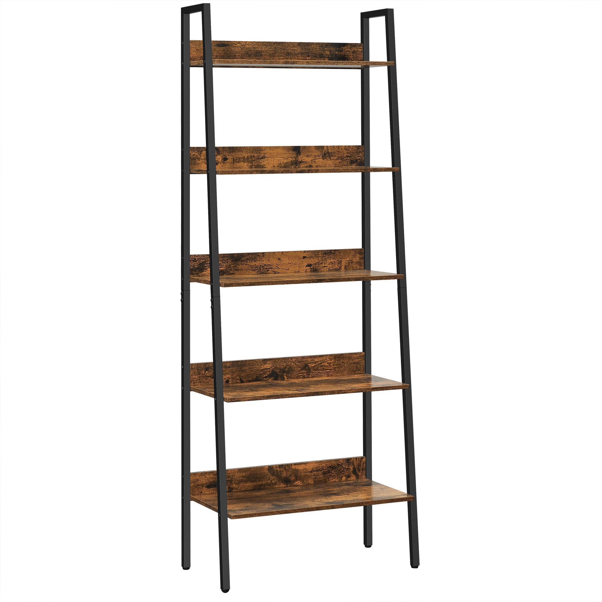 REGÁL, hnědá, černá, uhlíková ocel, 60/170/30 cm - černá/hnědá, Trend, kov/kompozitní dřevo (60/170/30cm) - Boxxx