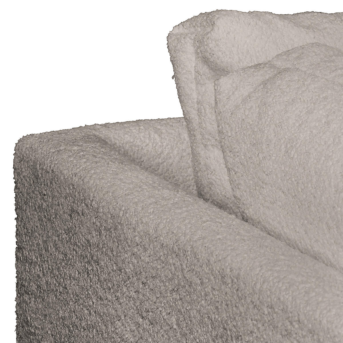 ECKSOFA inkl. Hocker Ariella Grau Bouclé  - Naturfarben/Grau, Design, Holz/Textil (161/231cm) - Livetastic