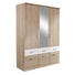 KLEIDERSCHRANK 3 -türig Sonoma Eiche, Weiß - Silberfarben/Weiß, Basics, Holz/Kunststoff (136/199/56cm) - CARRYHOME