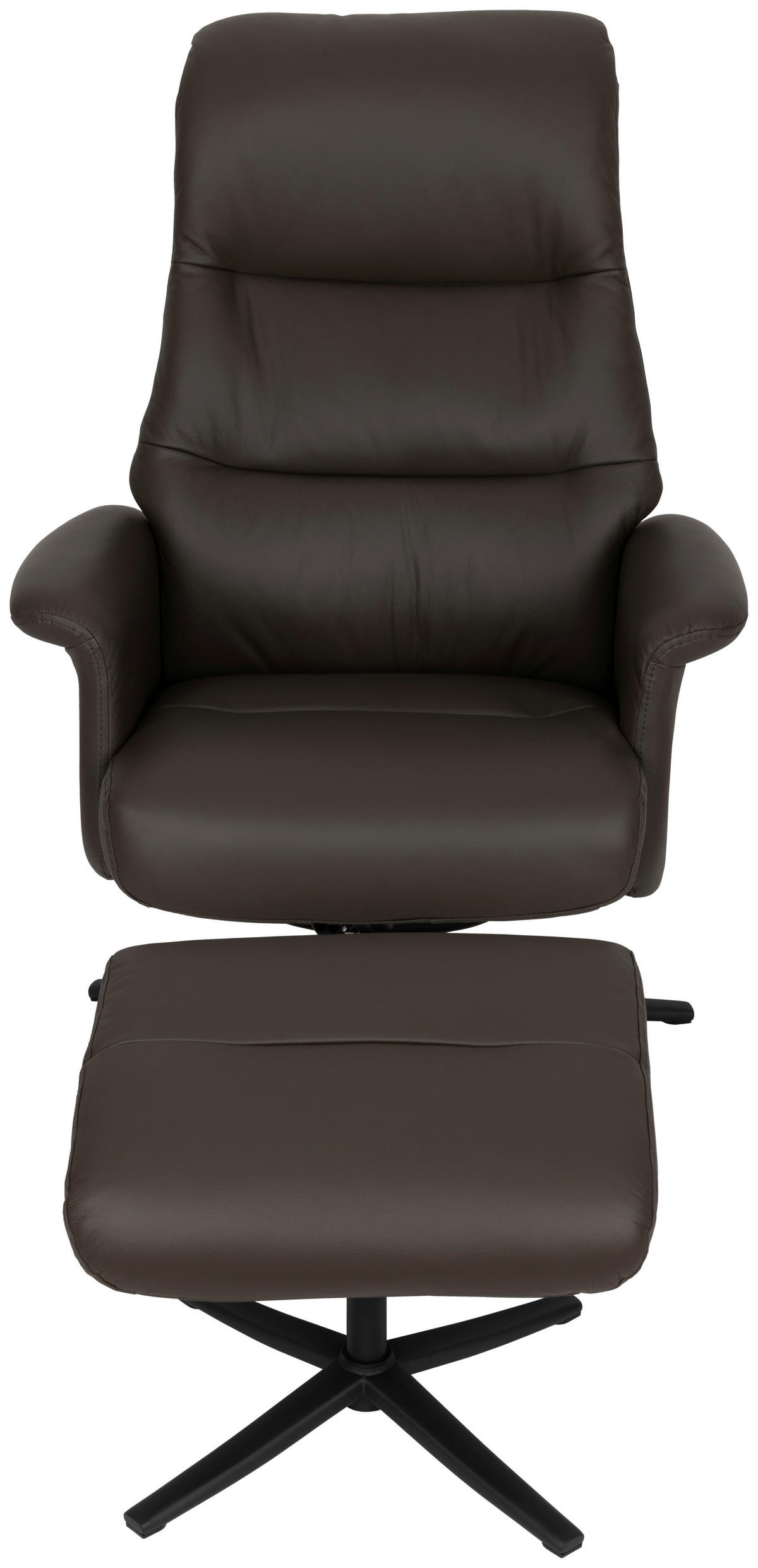 RELAXSESSELSET Lederlook Echtleder    - Schwarz/Braun, Design, Leder/Textil (76/107/79cm) - Livetastic
