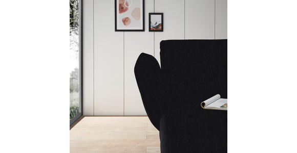 ECKSOFA  in Flachgewebe Schwarz  176-217/279-327 cm  - Schwarz, Design, Textil/Metall (176-217/279-327cm) - Dieter Knoll