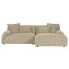 ECKSOFA in Flachgewebe Beige  - Beige/Schwarz, Konventionell, Kunststoff/Textil (274/174cm) - Carryhome