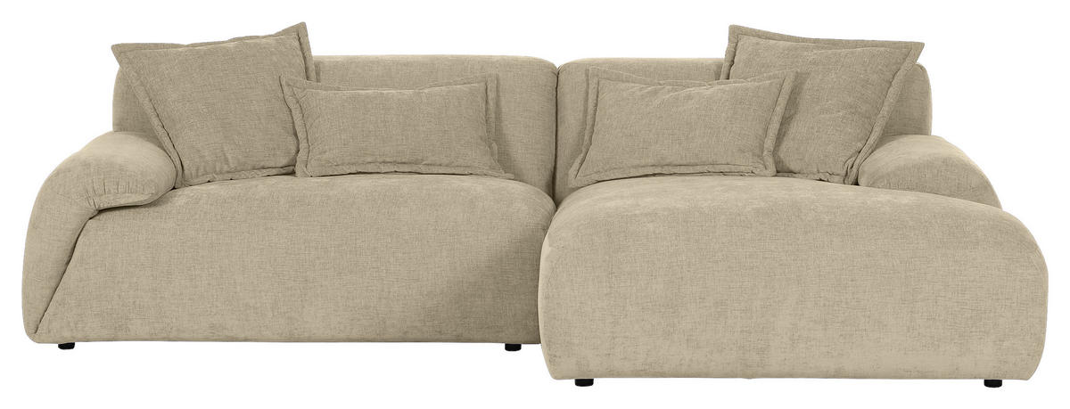 ECKSOFA in Flachgewebe Beige  - Beige/Schwarz, Konventionell, Kunststoff/Textil (274/174cm) - Carryhome