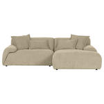 ECKSOFA in Flachgewebe Beige  - Beige/Schwarz, KONVENTIONELL, Kunststoff/Textil (274/174cm) - Carryhome