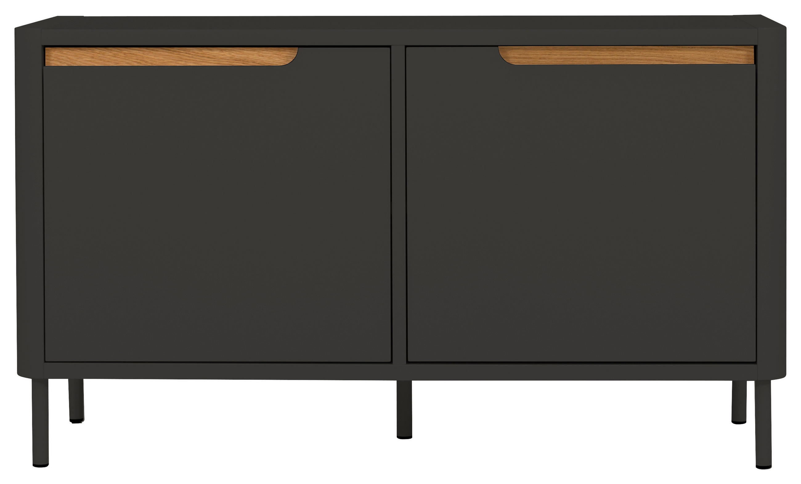 GARDEROBENBANK Anthrazit, Eichefarben  - Eichefarben/Anthrazit, Design, Holz/Metall (94/53/35cm)