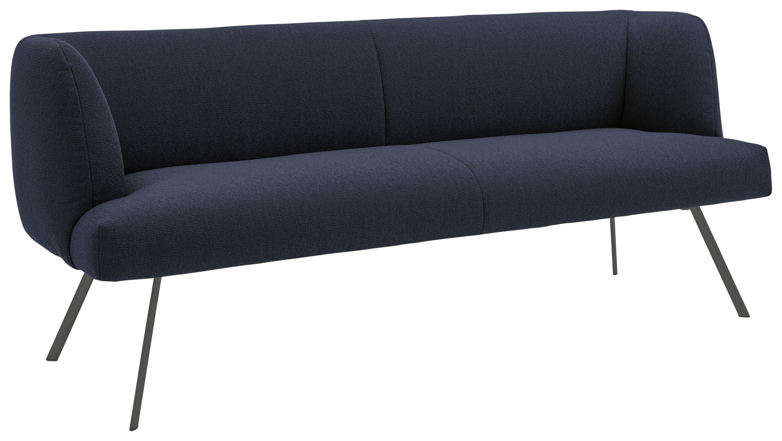 SITZBANK in Metall, Textil Anthrazit, Dunkelblau  - Anthrazit/Dunkelblau, Design, Textil/Metall (230/87/64cm) - Venjakob