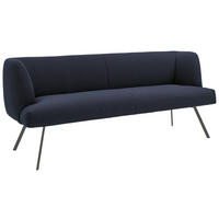 SITZBANK in Metall, Textil Anthrazit, Dunkelblau  - Anthrazit/Dunkelblau, Design, Textil/Metall (230/87/64cm) - Venjakob