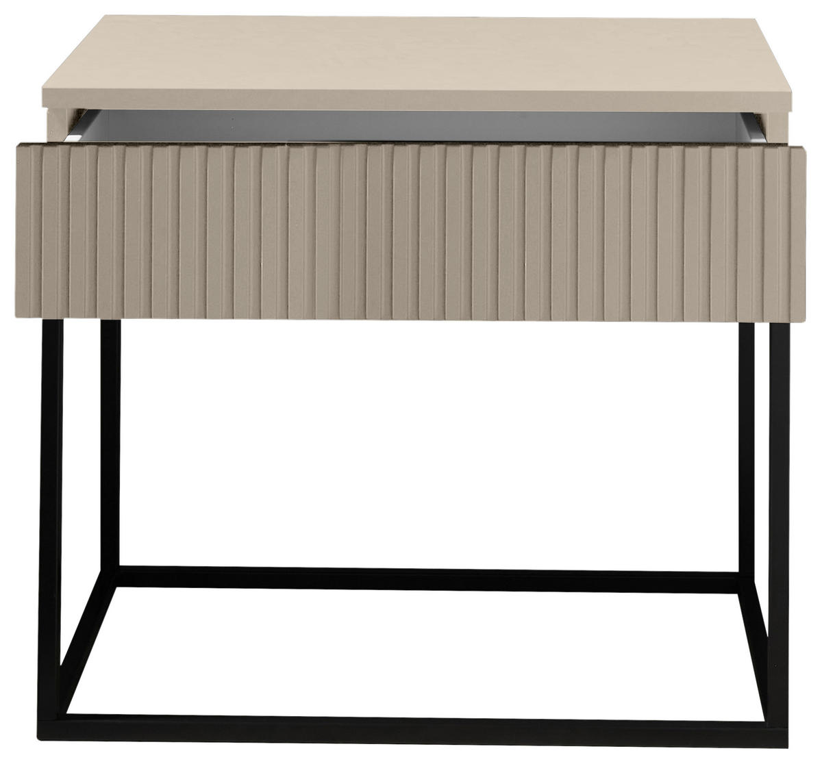 NACHTKÄSTCHEN 60/51,7/38,5 cm  in Kaschmir, Schwarz  - Kaschmir/Schwarz, MODERN, Holzwerkstoff/Metall (60/51,7/38,5cm) - Carryhome