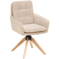 ARMLEHNSTUHL  in Eisen Cord  - Taupe/Naturfarben, KONVENTIONELL, Holz/Textil (60/93/65,5cm) - Livetastic