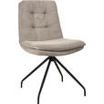 STUHL - Sandfarben/Schwarz, Design, Textil/Metall (49/90/68cm) - Johann Jakob