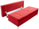 BOXSPRING SOFA tekstil  boje crnog vina    - boje kroma/boje crnog vina, Design, tekstil/metal (200/93/107cm) - Novel