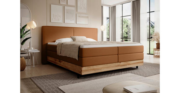 BOXSPRINGBETT 180/200 cm  in Braun  - Schwarz/Braun, Natur, Holz/Textil (180/200cm) - Valnatura