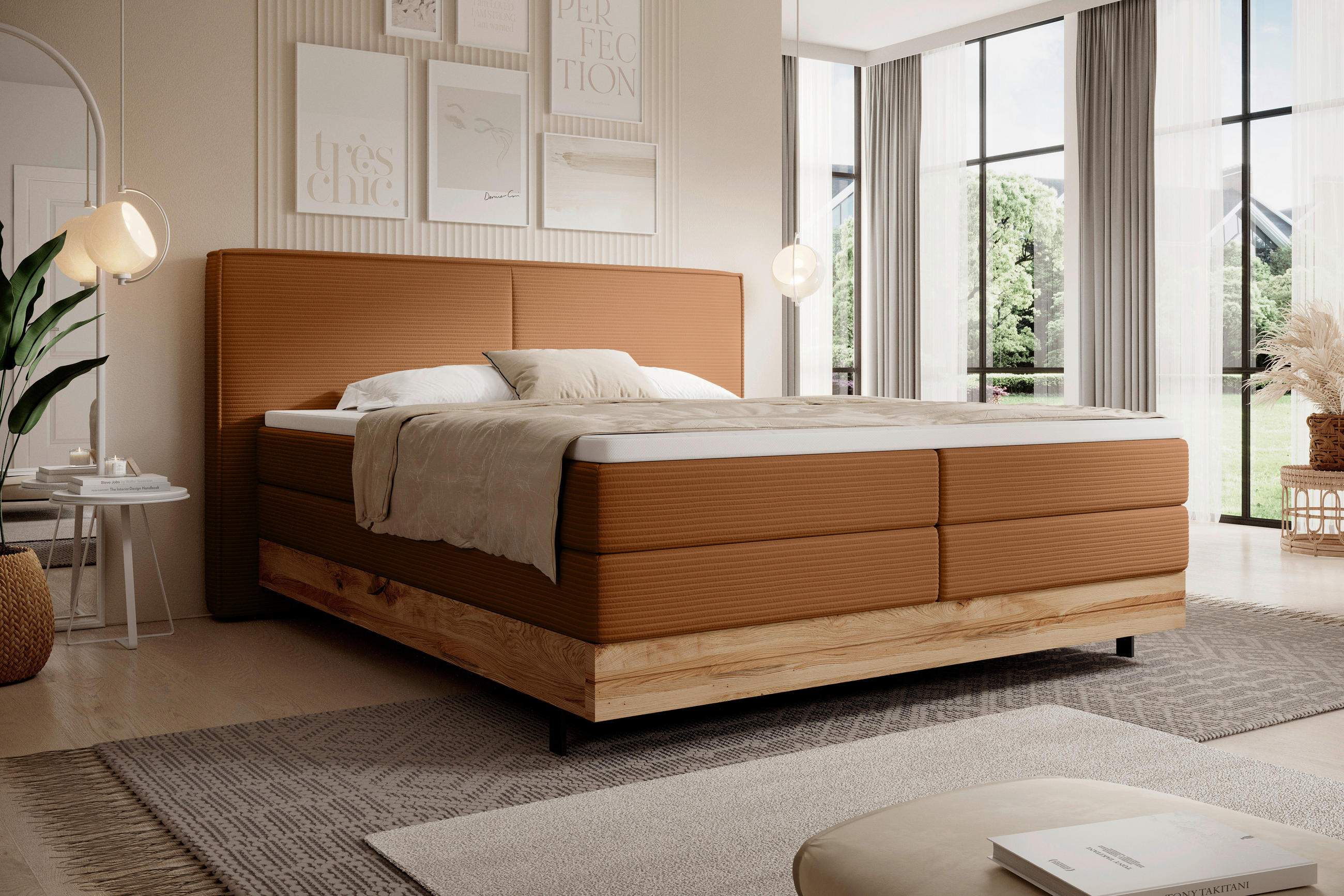 BOXSPRINGBETT 160/200 cm  in Braun  - Schwarz/Braun, Natur, Holz/Textil (160/200cm) - Valnatura