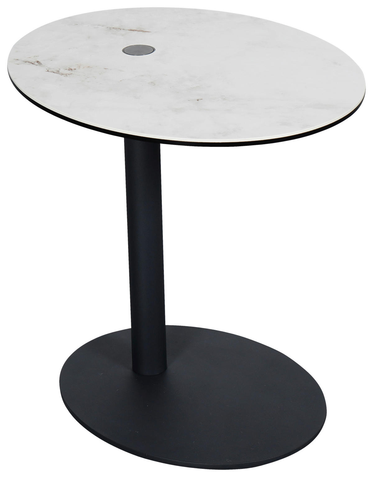 BEISTELLTISCH 48/38/45-57 cm Anthrazit, Weiß oval  - Anthrazit/Weiß, Design, Glas/Keramik (48/38/45-57cm) - Dieter Knoll