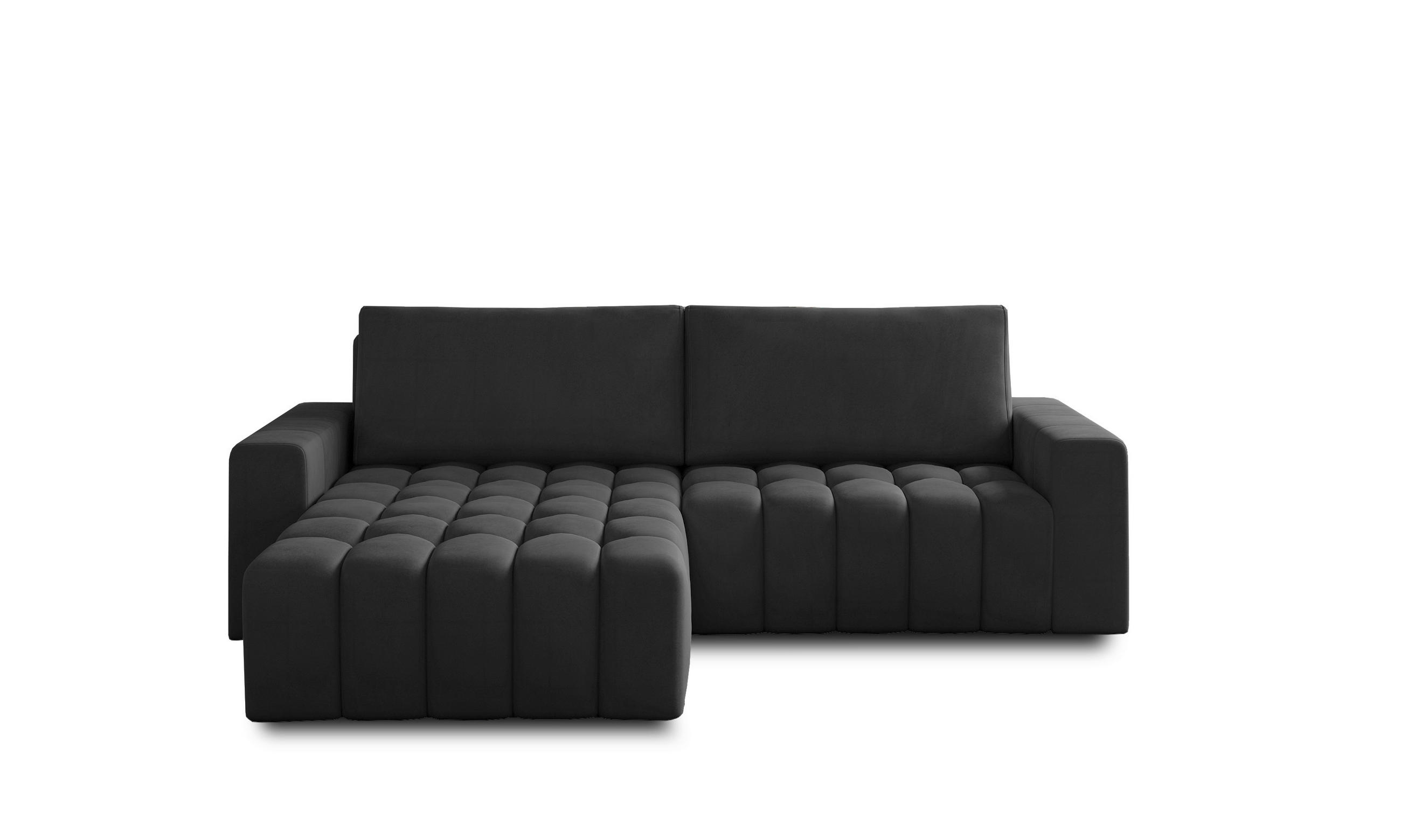ECKSOFA Anthrazit Samt  - Anthrazit/Schwarz, Design, Kunststoff/Textil (175/250cm) - MID.YOU