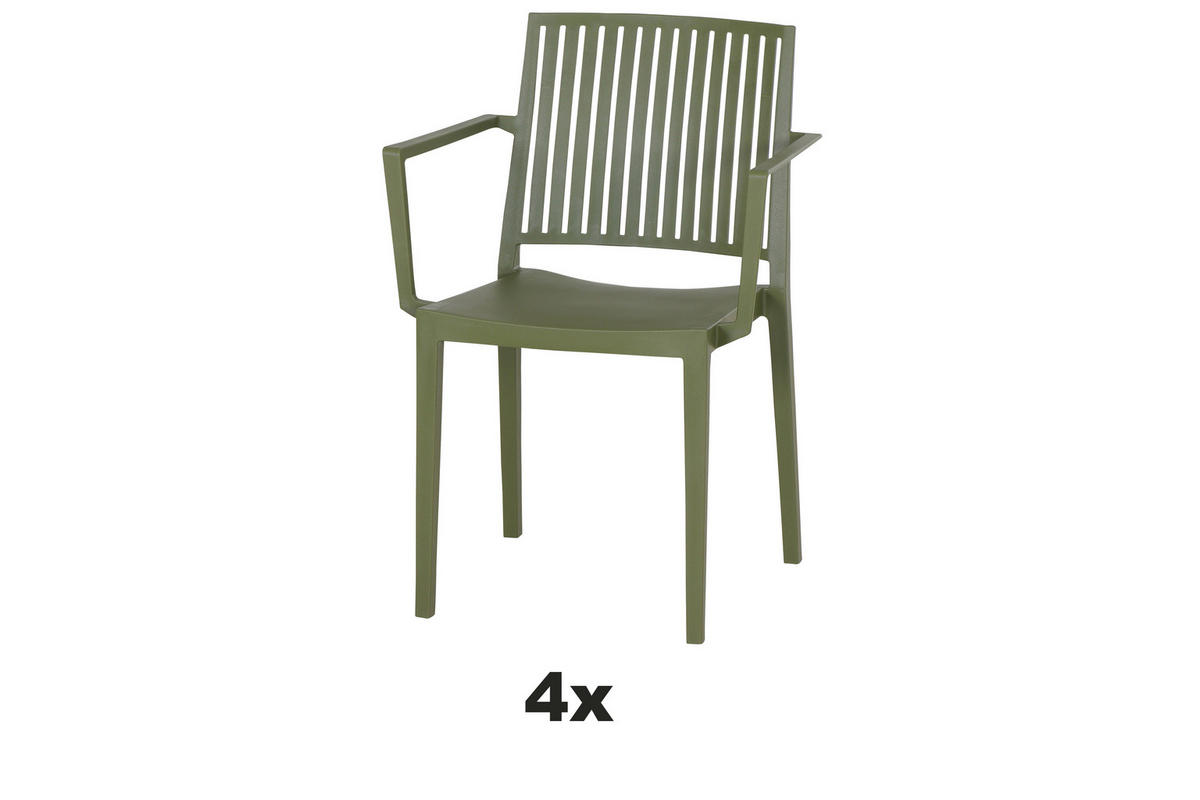 STAPELSTUHL in Kunststoff Grün  - Grün, Basics, Kunststoff (57/80/56cm) - Siena Garden