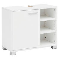 OMARICA ZA POD UMIVALNIK 60/55/32 cm  - bela/barve aluminija, Basics, leseni material (60/55/32cm) - MID.YOU