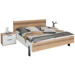 BETTANLAGE 180/200 cm  in Anthrazit, Weiß, Eichefarben  - Eichefarben/Anthrazit, KONVENTIONELL, Holz/Holzwerkstoff (180/200cm) - Dieter Knoll