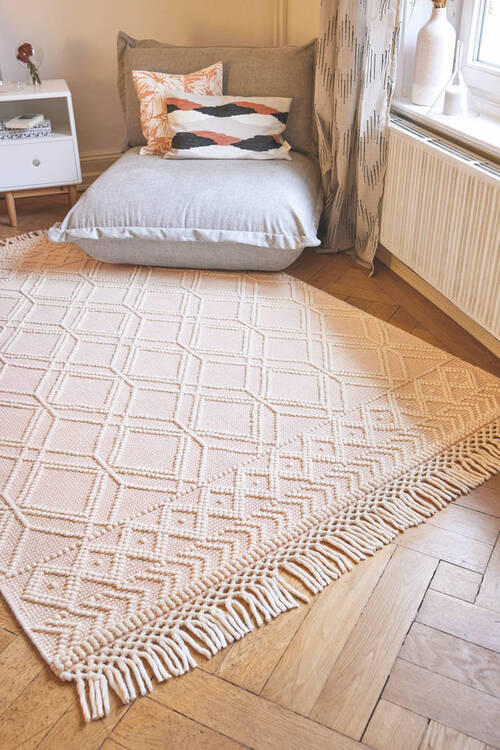 ROČNO TKANA PREPROGA Colored Macrame - Three 140/200 cm tkano roza - roza, Design, tekstil (140/200cm) - Tom Tailor