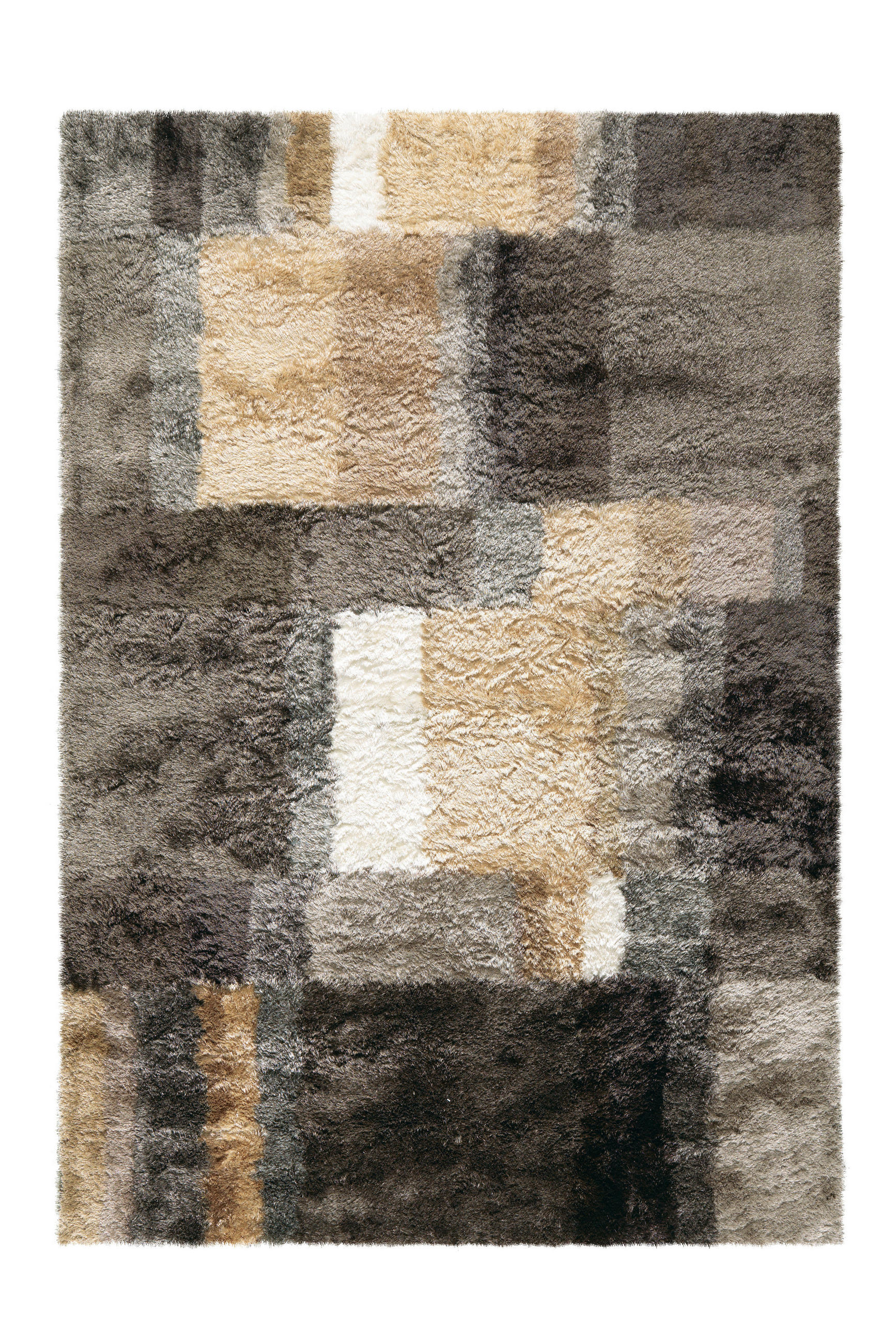 HOCHFLORTEPPICH 70/140 cm Braun, Multicolor rechteckig  - Multicolor/Braun, Basics, Textil (70/140cm) - Kayoom