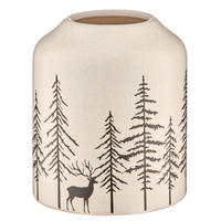 VASE  - Weiß, Basics, Keramik (13/15,5/13cm) - X-Mas