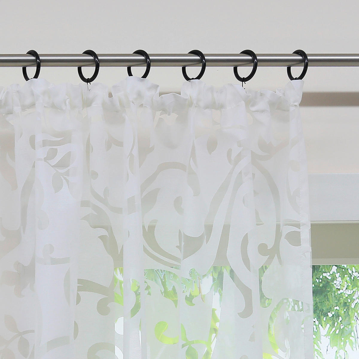 FERTIGVORHANG  transparent  140/225 cm   - Weiß Hochglanz, Basics, Textil (140/225cm) - Joyswahl