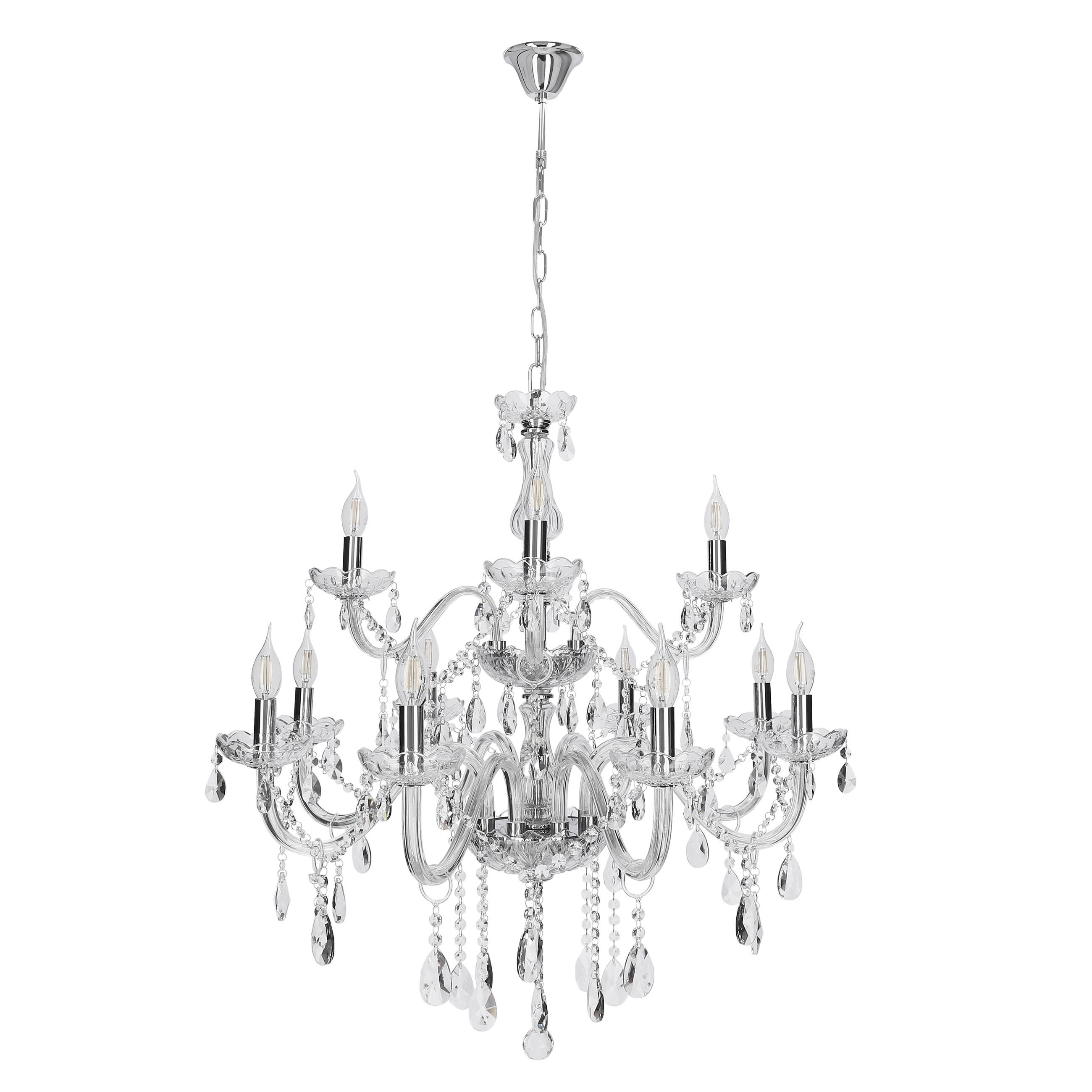 KRONLEUCHTER Cristallo 78/78/125 cm   - Transparent, KONVENTIONELL, Metall (78/78/125cm)