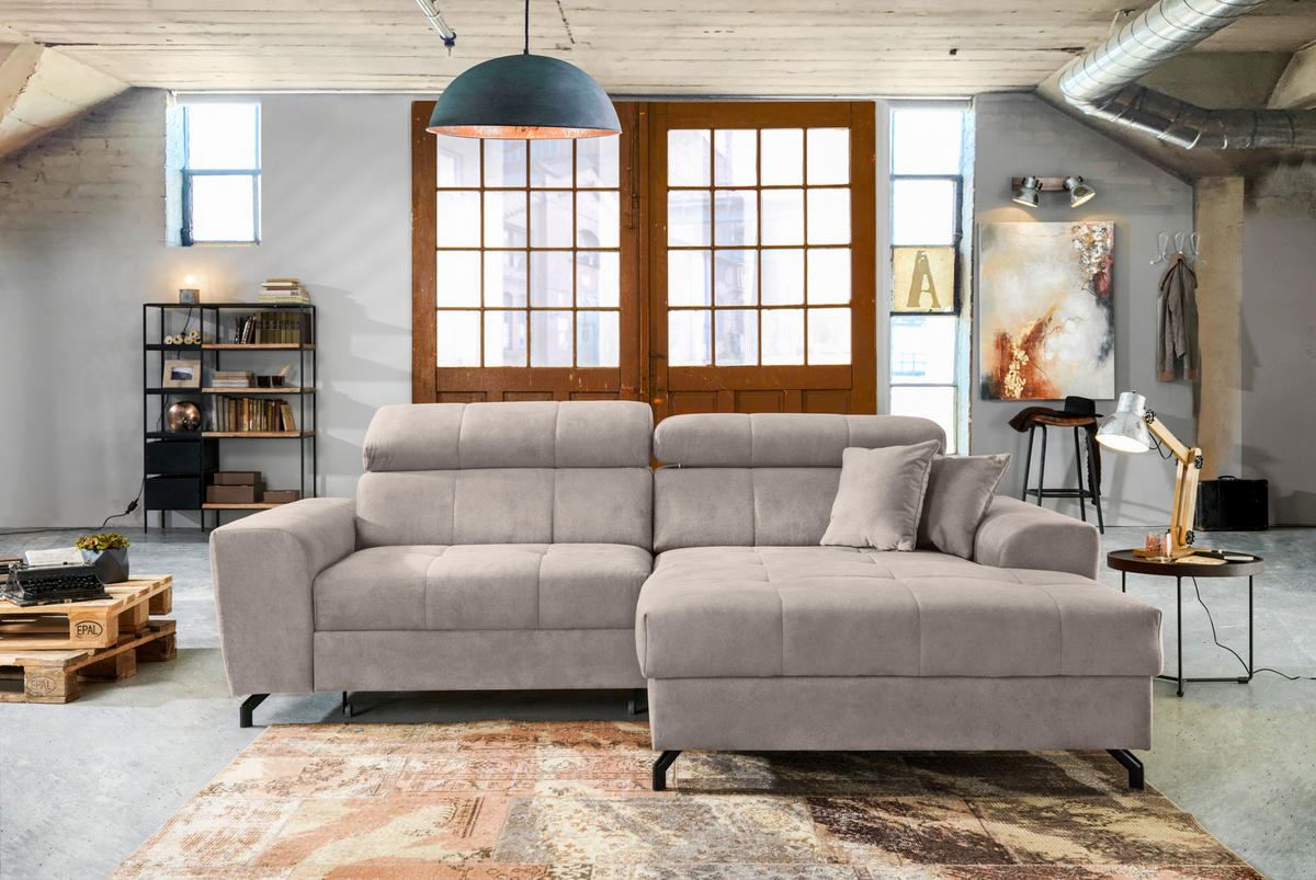 SAROKKANAPÉ textil bézs  - bézs/fekete, Design, textil/fém (267/181cm) - Carryhome