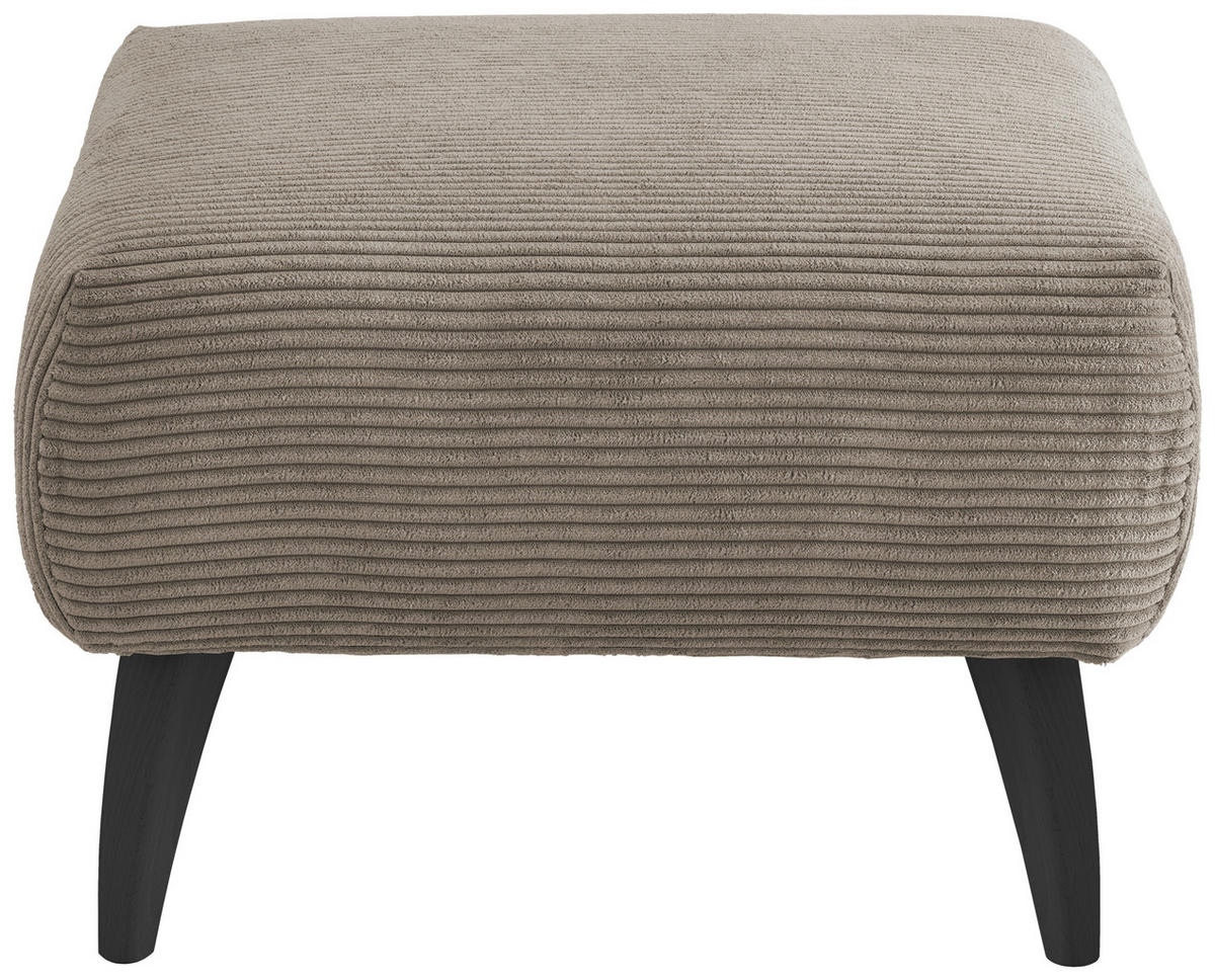 HOCKER in Holz, Textil Graubraun  - Graubraun/Schwarz, MODERN, Holz/Textil (66/44/66cm) - MID.YOU