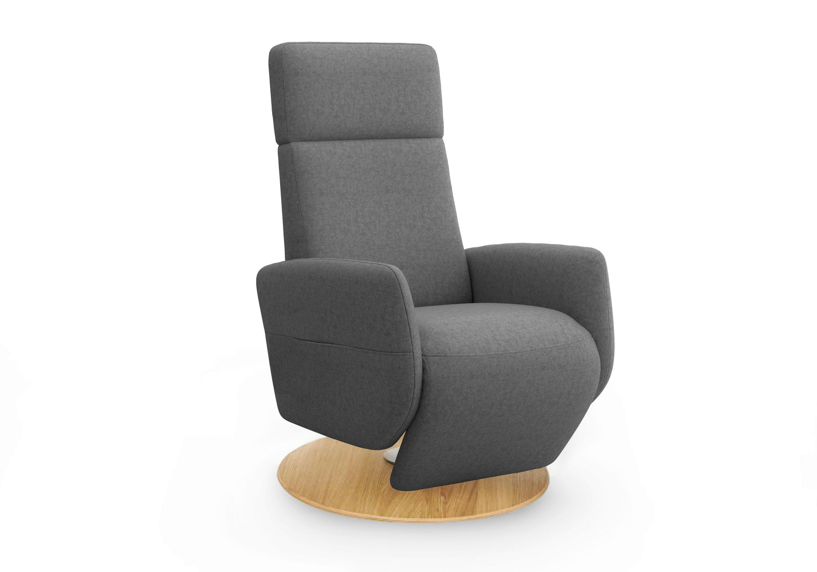 RELAXSESSEL in Textil Dunkelgrau  - Eichefarben/Dunkelgrau, KONVENTIONELL, Holz/Textil (71/110/82cm) - Sit & More