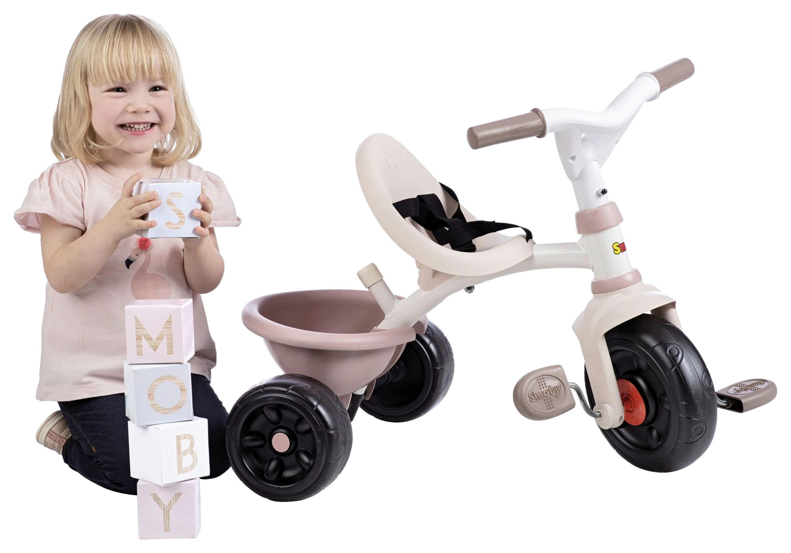DREIRAD  - Rosa, Basics, Kunststoff (46,50/23/40cm) - SMOBY