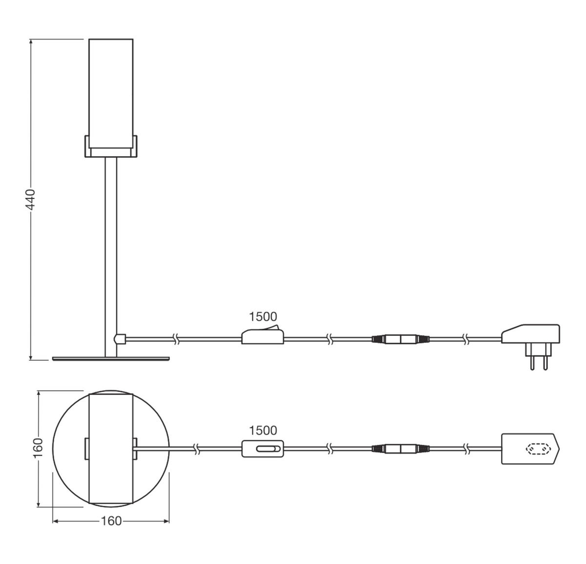 LED-TISCHLEUCHTE 16/44 cm   - Schwarz, Design, Kunststoff (16/44cm) - Osram