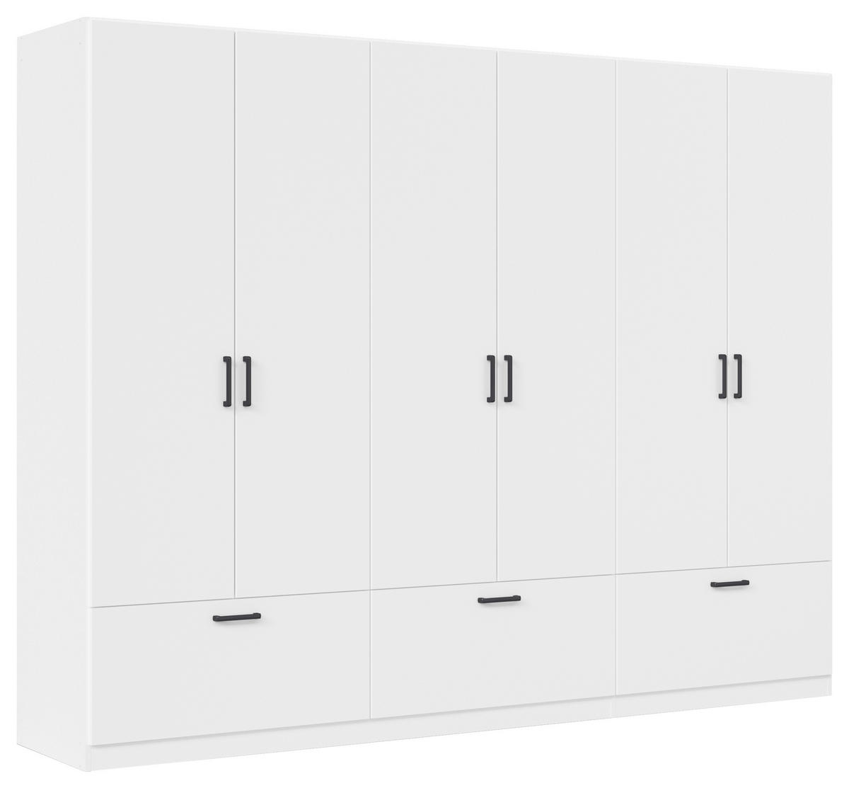 KLEIDERSCHRANK in Weiss  - Weiss/Grau, Basics, Holzwerkstoff/Metall (271/210/54cm) - Boxxx