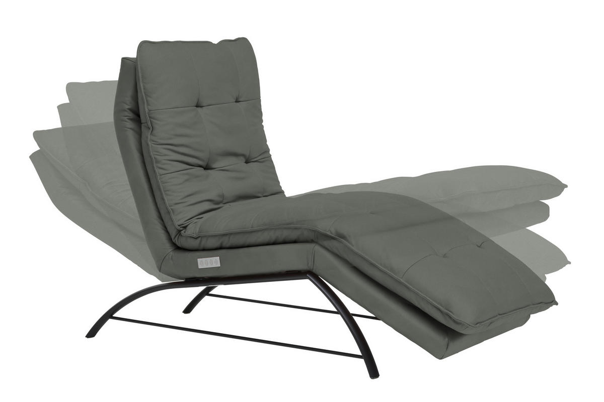 LIEGE Echtleder Anthrazit  - Anthrazit/Schwarz, Design, Leder/Metall (75/91/170cm) - Chilliano