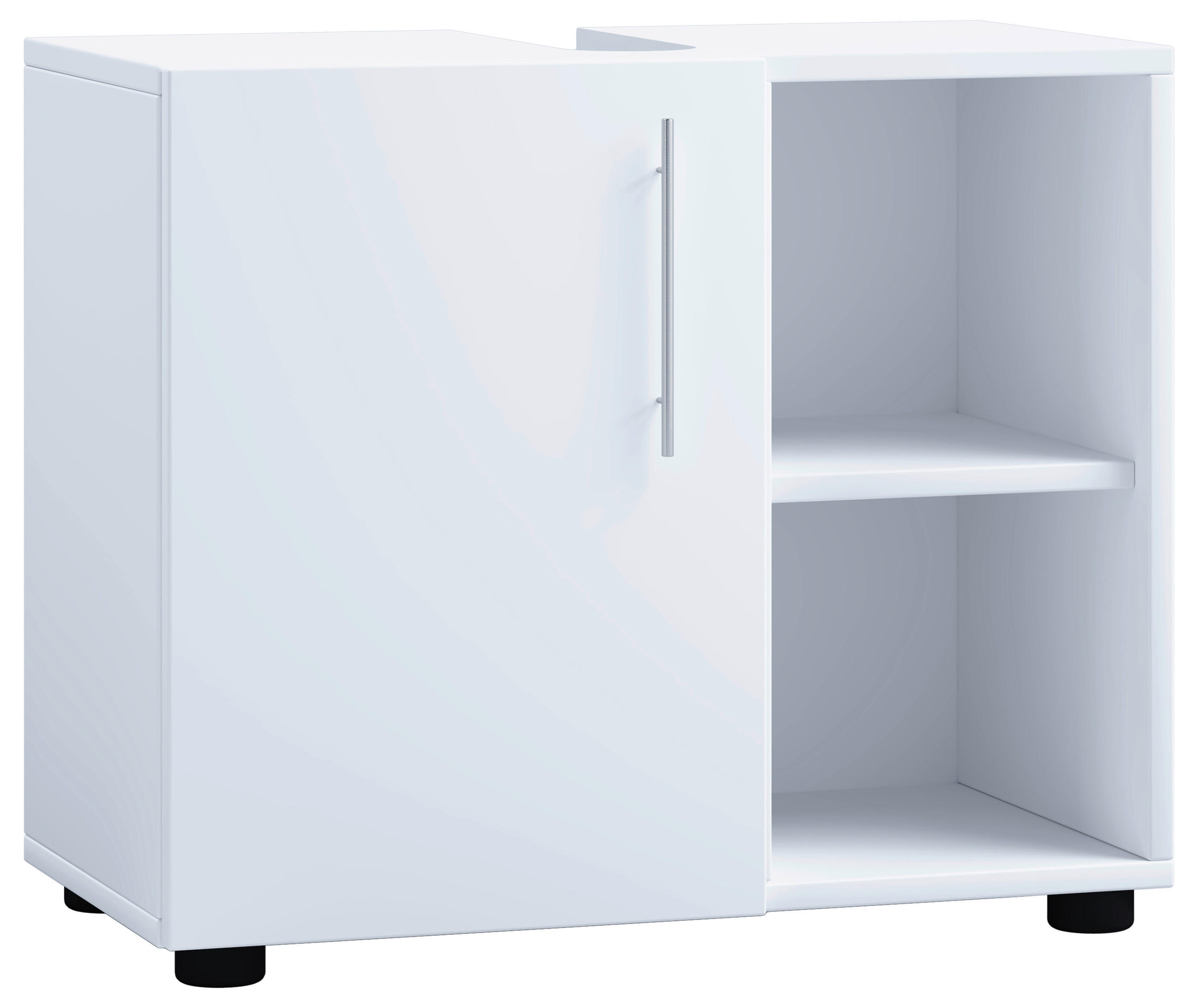 WASCHBECKENUNTERSCHRANK 60,2/50,7/29,6 cm - Weiss/Schwarz, Modern, Holzwerkstoff/Kunststoff (60,2/50,7/29,6cm) - MID.YOU