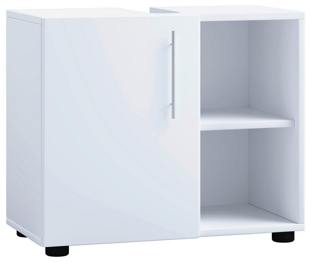 WASCHBECKENUNTERSCHRANK 60,2/50,7/29,6 cm  - Weiss/Schwarz, Modern, Holzwerkstoff/Kunststoff (60,2/50,7/29,6cm) - MID.YOU