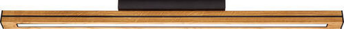 LED-DECKENLEUCHTE 100/7/4 cm   - Schwarz/Braun, Basics, Holz/Kunststoff (100/7/4cm) - Herzblut