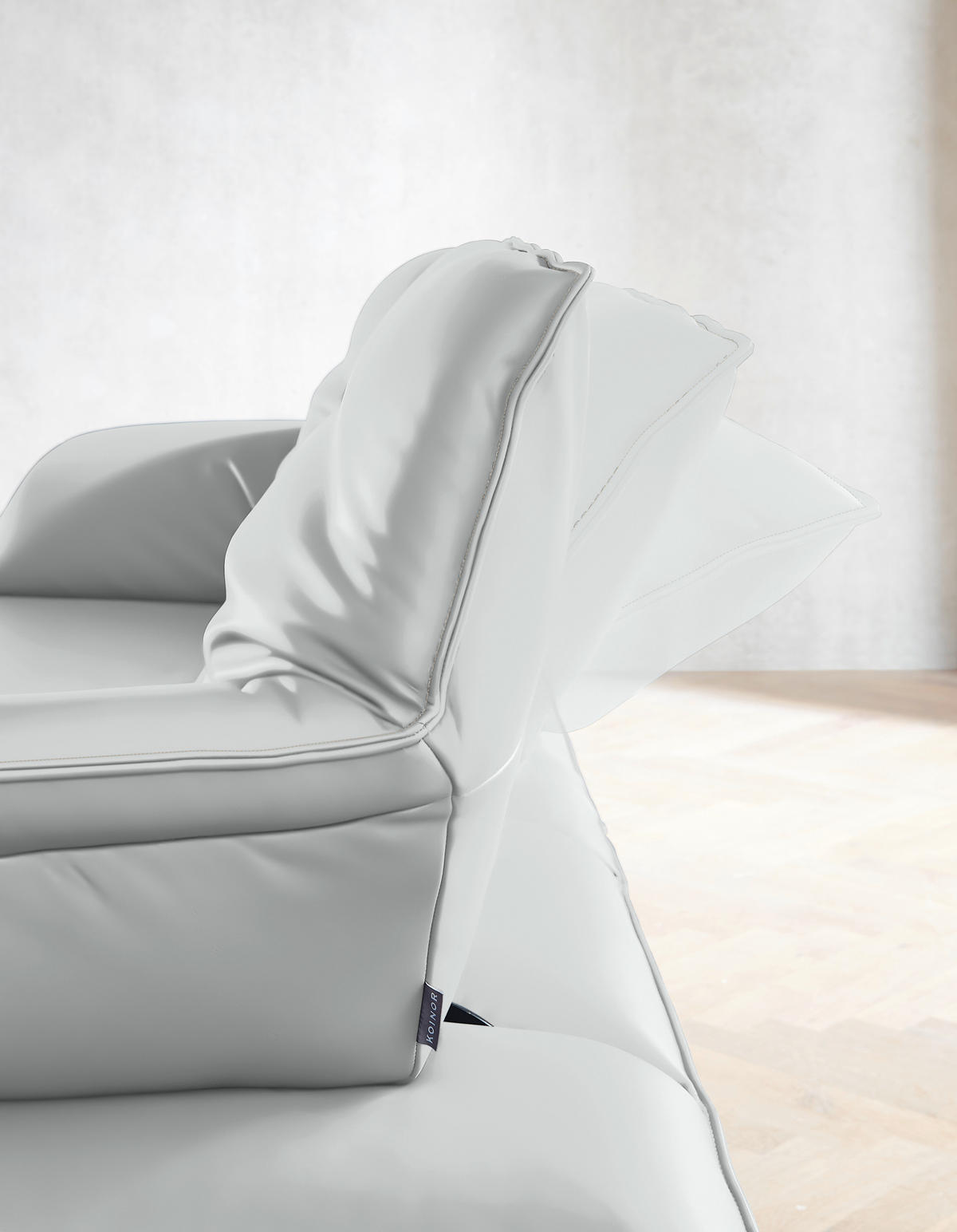 ECKSOFA in Echtleder Hellgrau  - Beige/Hellgrau, Design, Leder/Metall (169/252cm) - Koinor
