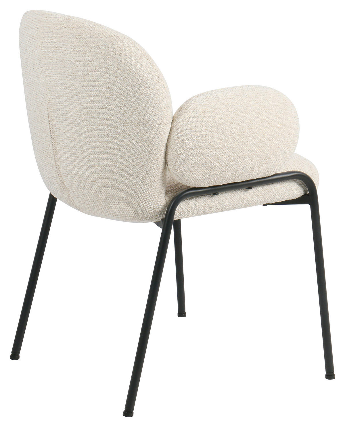 ARMLEHNSTUHL  in Eisen Leinenoptik  - Beige/Schwarz, MODERN, Textil/Metall (60/81/61cm) - MID.YOU