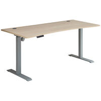 SCHREIBTISCH 160/77/72-120 cm Silberfarben, Eichefarben  - Eichefarben/Silberfarben, Konventionell, Holzwerkstoff/Metall (160/77/72-120cm) - Stylife