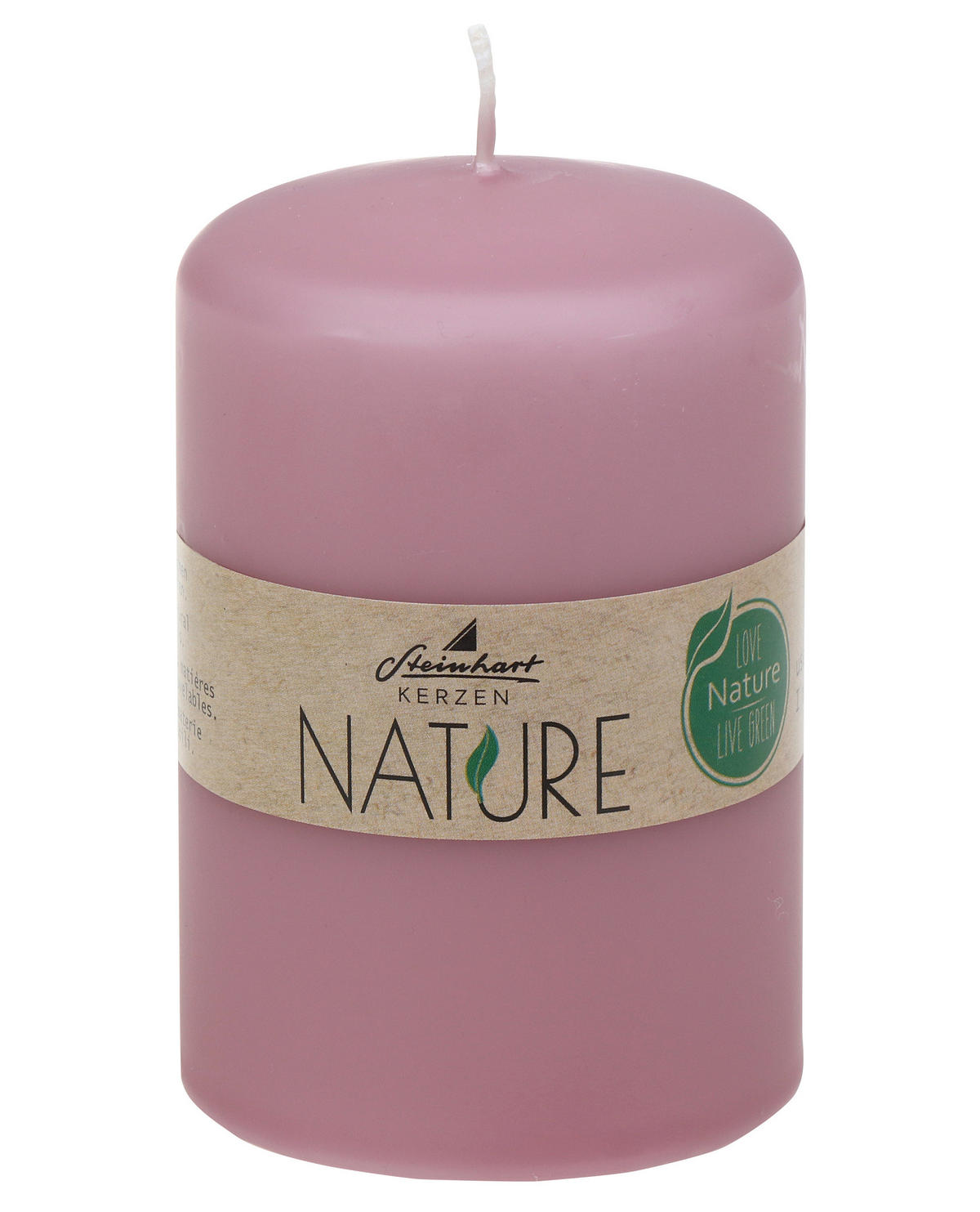 STUMPENKERZE  - Basics, Naturmaterialien (6,7/10cm) - Steinhart