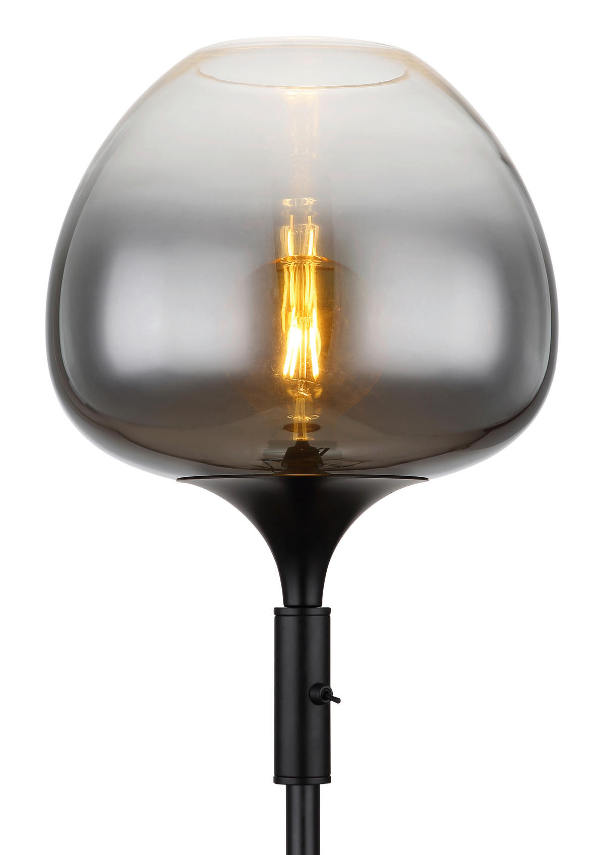 STEHLEUCHTE 29,4/165 cm   - Schwarz, Design, Glas/Metall (29,4/165cm)