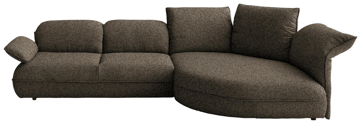 ECKSOFA Chenille Braun  - Schwarz/Braun, Design, Kunststoff/Textil (343/154cm) - Koinor
