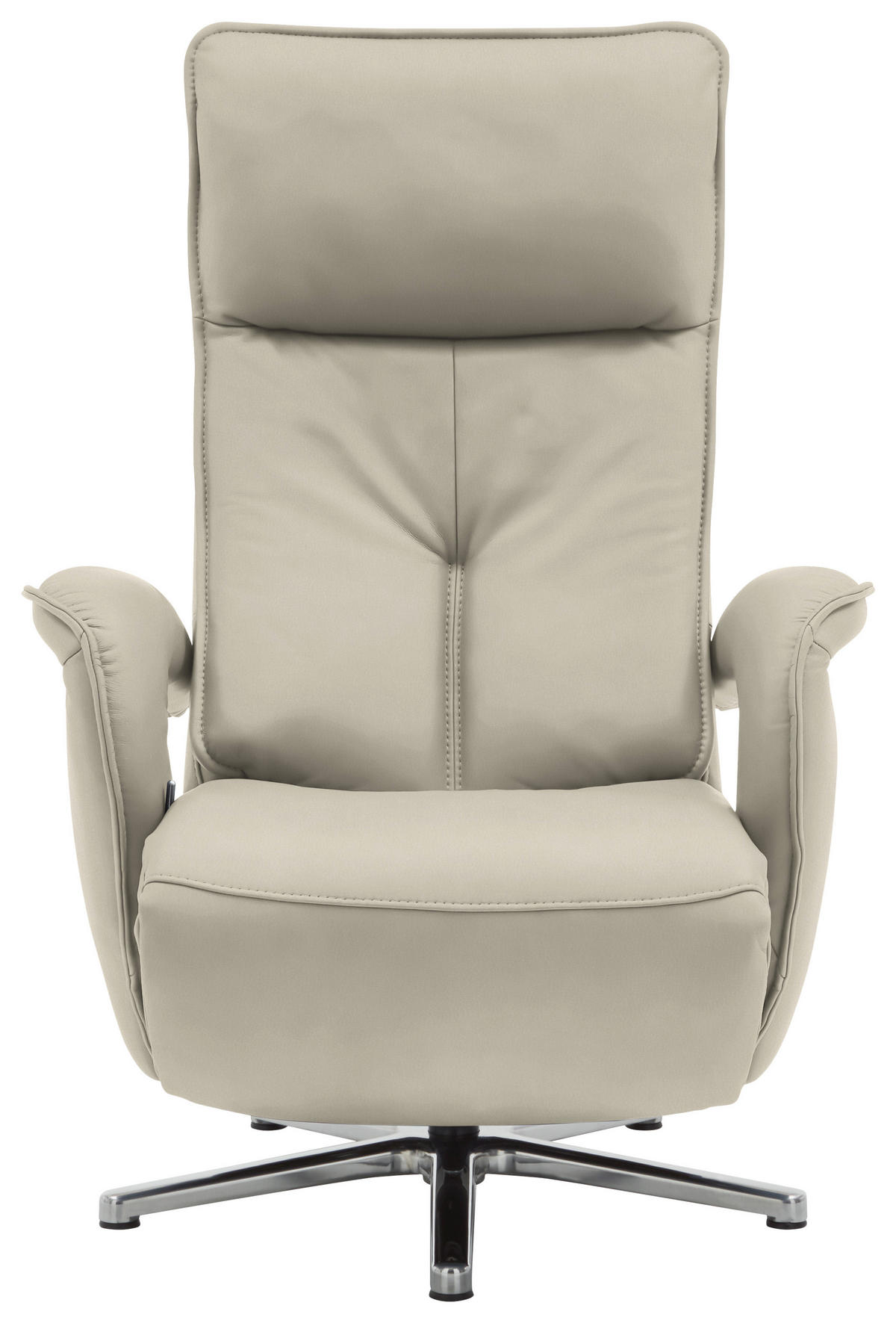RELAXSESSEL in Leder Ecru  - Chromfarben/Ecru, Design, Leder/Metall (77/110/87cm) - Valdera