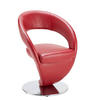 STUHL Echtleder Rot, Edelstahlfarben  - Edelstahlfarben/Rot, Design, Leder/Metall (62/86/61cm) - Moderano