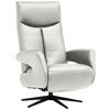 RELAXSESSEL in Leder Weiß  - Schwarz/Weiß, Design, Leder/Metall (74/105/82cm) - Welnova