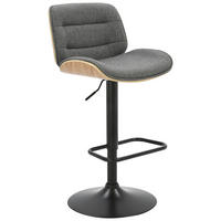 BARHOCKER in Naturfarben, Schwarz, Dunkelgrau  - Dunkelgrau/Schwarz, MODERN, Holz/Textil (47/87/109/50cm) - Livetastic